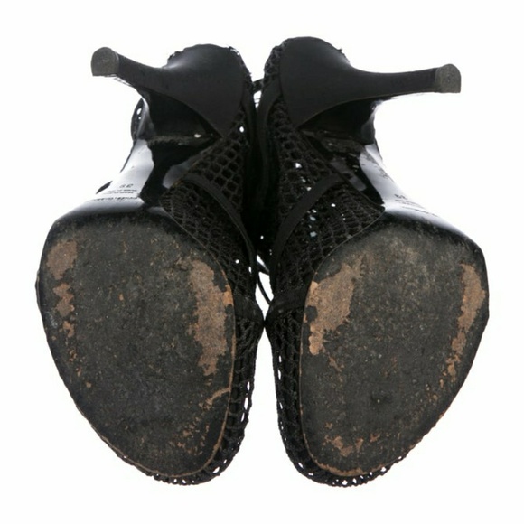 Black DOLCE & GABBANA Fishnet Boots 39, Lace Heels RARE HTF Runway See Through - Picture 8 of 8